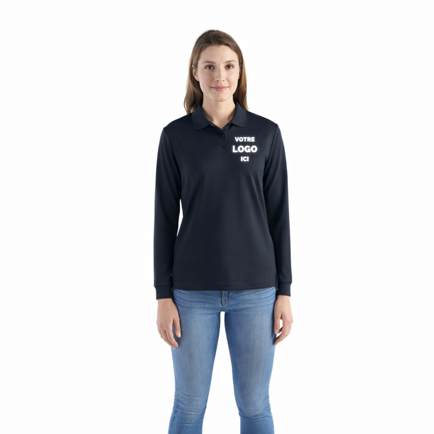 CX2 - S05738 - Polo Mesh Piqué à Manches Longues pour femme