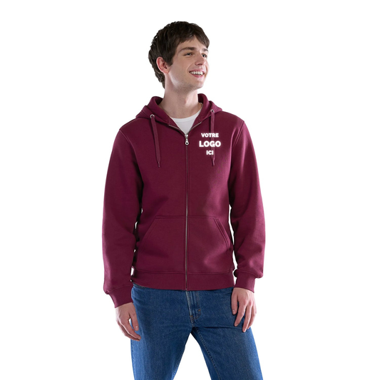 24/7 - L00555 - Surfer - Chandail à Capuchon à Glissière Pleine Longueur pour Adulte