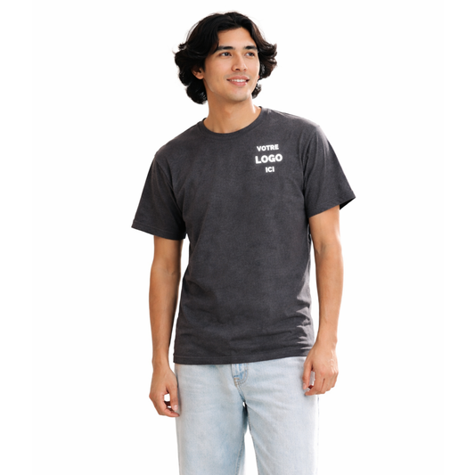 24/7 - S05670 - T-Shirt en Coton Délavé à Col Rond