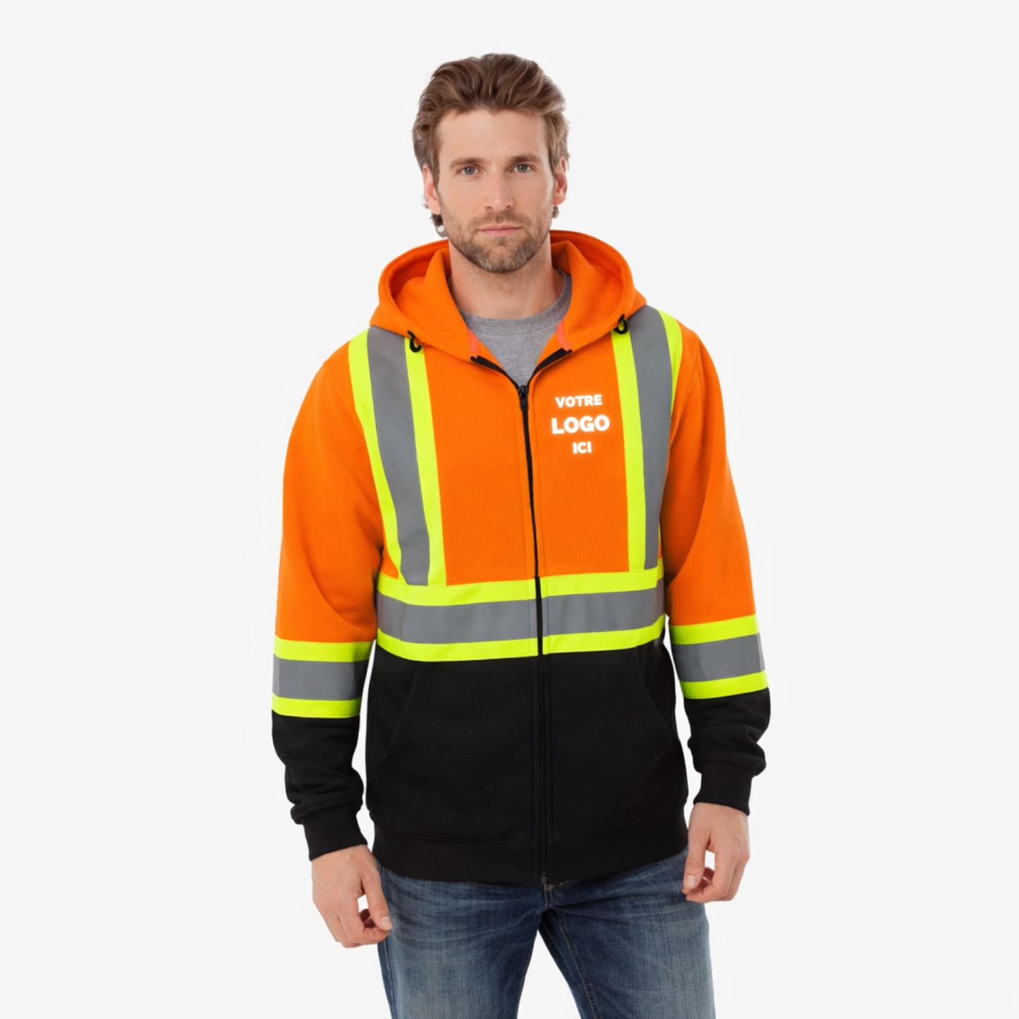 CX2 - L00682 - Chandail à capuchon zip - Hi-Vis